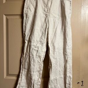 Brooks Brothers Cream Linen Pants size 6 Beach Wedding  Resort Wear